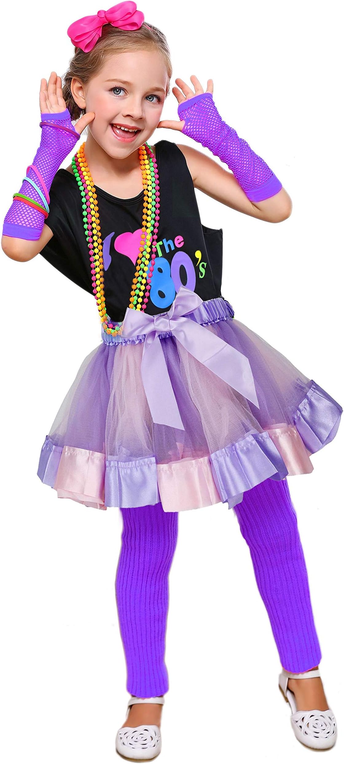 I Love 80s Pop Party Rock Star Child Girl's Costume Accessories Fancy Outfits