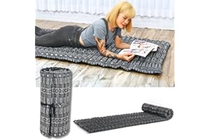 Leewadee - Foldable Floor Mattress - Japanese Roll Up Futon -Trifold Tatami Mat- Guest Floor Bed - Camping Mattress - Thai Massage Mat, Kapok Filled, 75 x 28 inches, Black