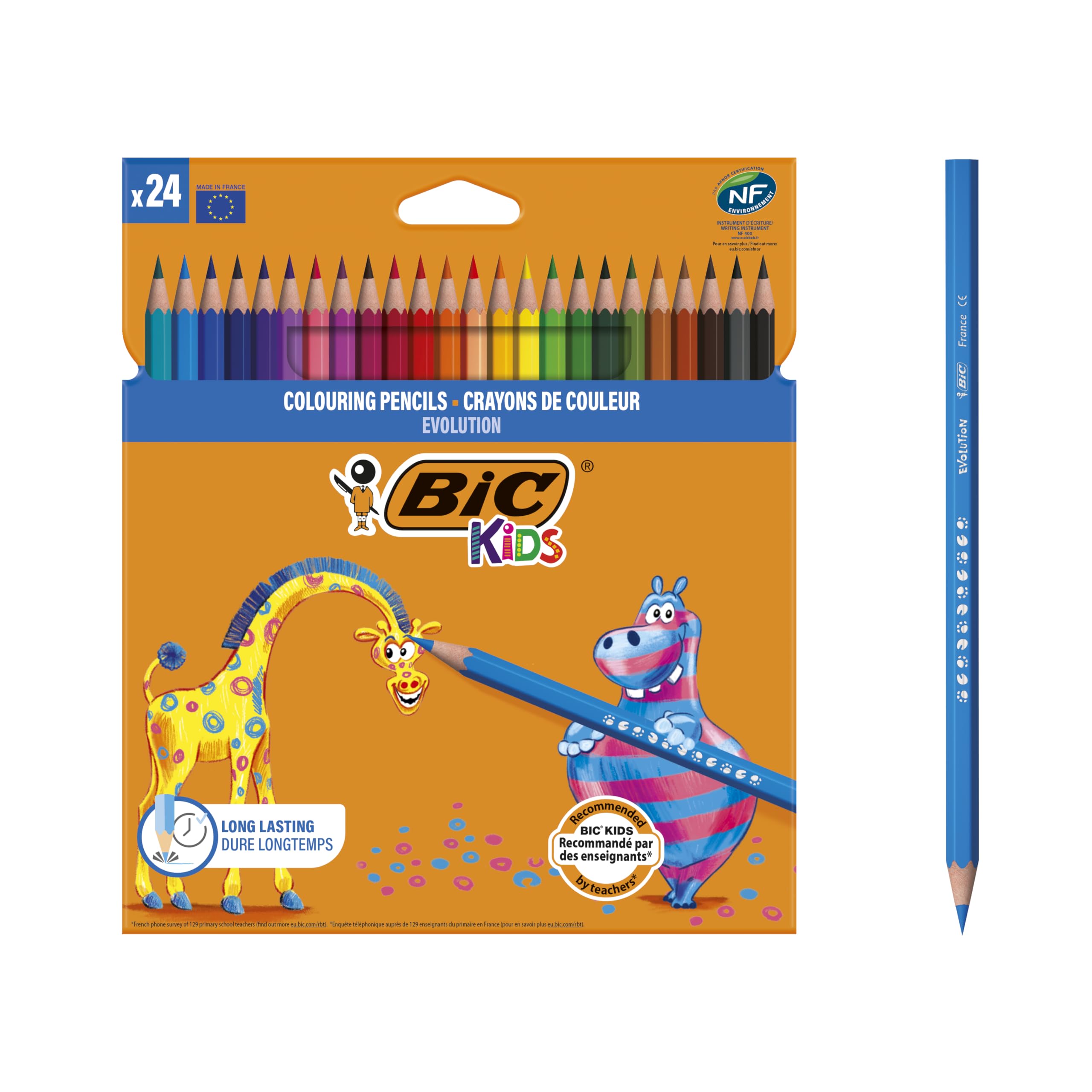 BIC Kids Evolution ECOlutions Colouring Pencils 24 Pack 8297332 Multi