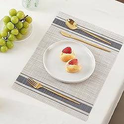 Leetaltree Khaki-Blue Placemats, Heat Resistant