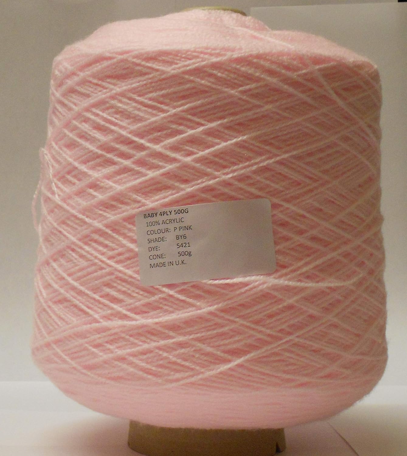 James Brett Baby 4 Ply Yarn Cone 100 Acrylic Knitting Wool 500g (Pale
