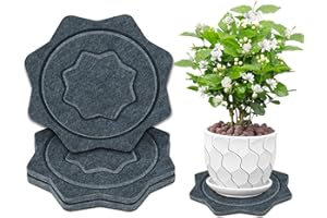 BXI Felt Plant Saucer Mat - 3 Pcs 8 Inch Water Absorbent Planter Coaster, Thick Flower Pot Saucer Pad, Planting Drip Tray for Indoors, Fabric Protective Plate for Tabletop and Floor Surface