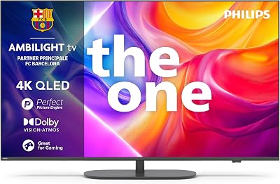 Ambilight 'The One' 55PUS9010 QLED 4K Smart TV - Display 55’’ con processore P5 Perfect Picture Ultra HD, Titan OS, Dolby Vision e Dolby Atmos Sound