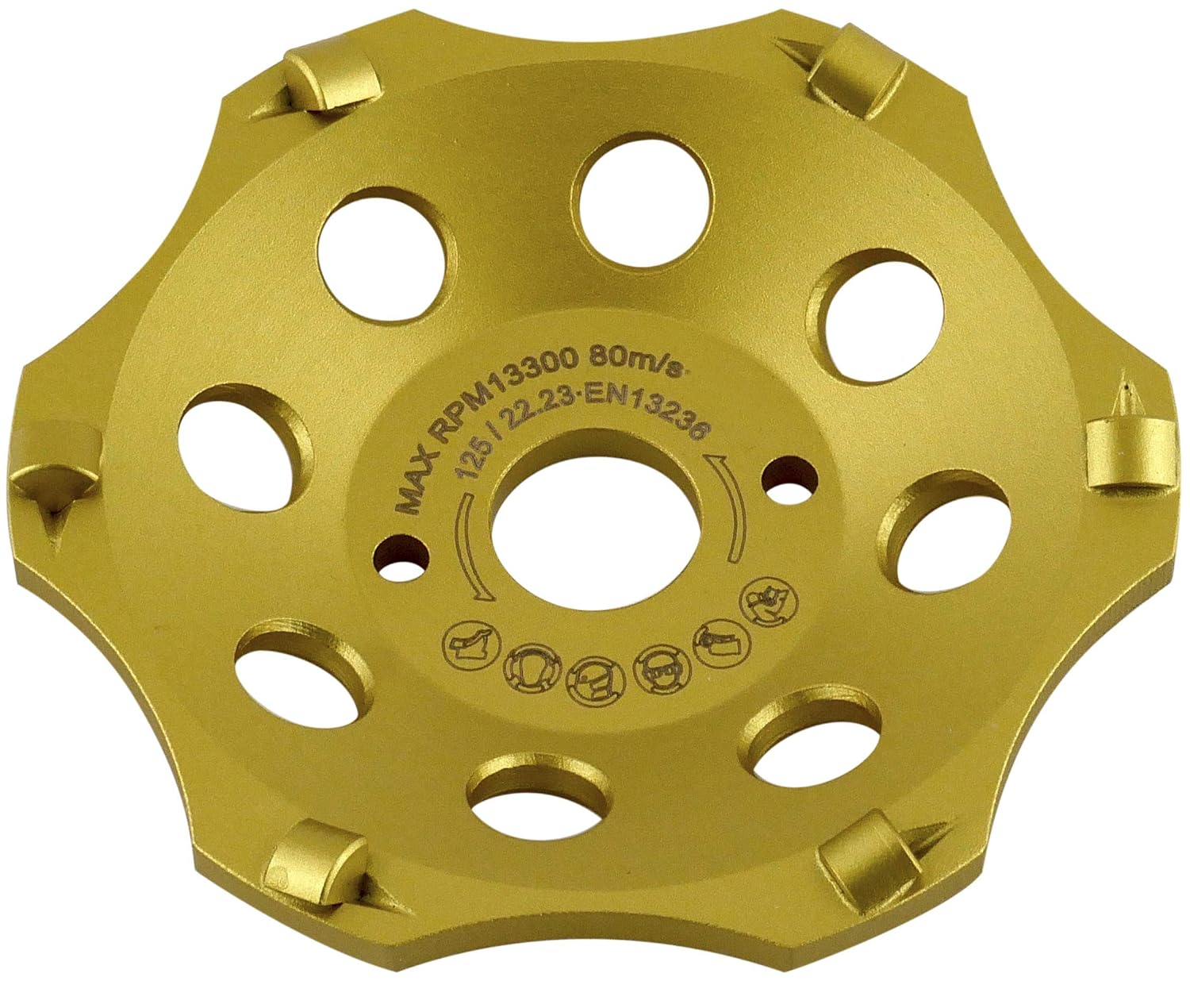 PRODIAMANT PKD Diamond Cup Wheel 125 mm x 22.2 mm 6 Segments Diamond Cup Wheel 125 mm Fits Angle Grinder, 125mm - Image 4