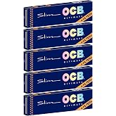 OCB Ultimate Cigarette Rolling Papers King Slim with Tips (5 Booklets) - World Thinnest Rolling Paper