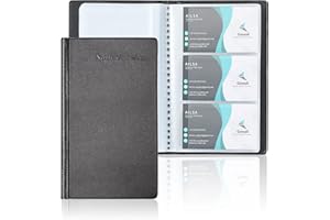 GOWALL 240 Cards Capacity Organizer, Portable Business Card Holders for Men & Women, Business Card Binder, Professional Business Cards Book, Name Card Holder, Black