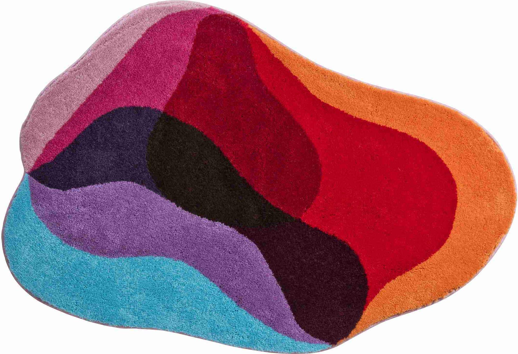 Grund Exclusive Designer Bath Mat KARIM RASHID, Ultra Soft and Absorbent, Anti Slip, 5 Years Warranty, KARIM 21, Bath Mat 90x130 cm, red-blue — image 1