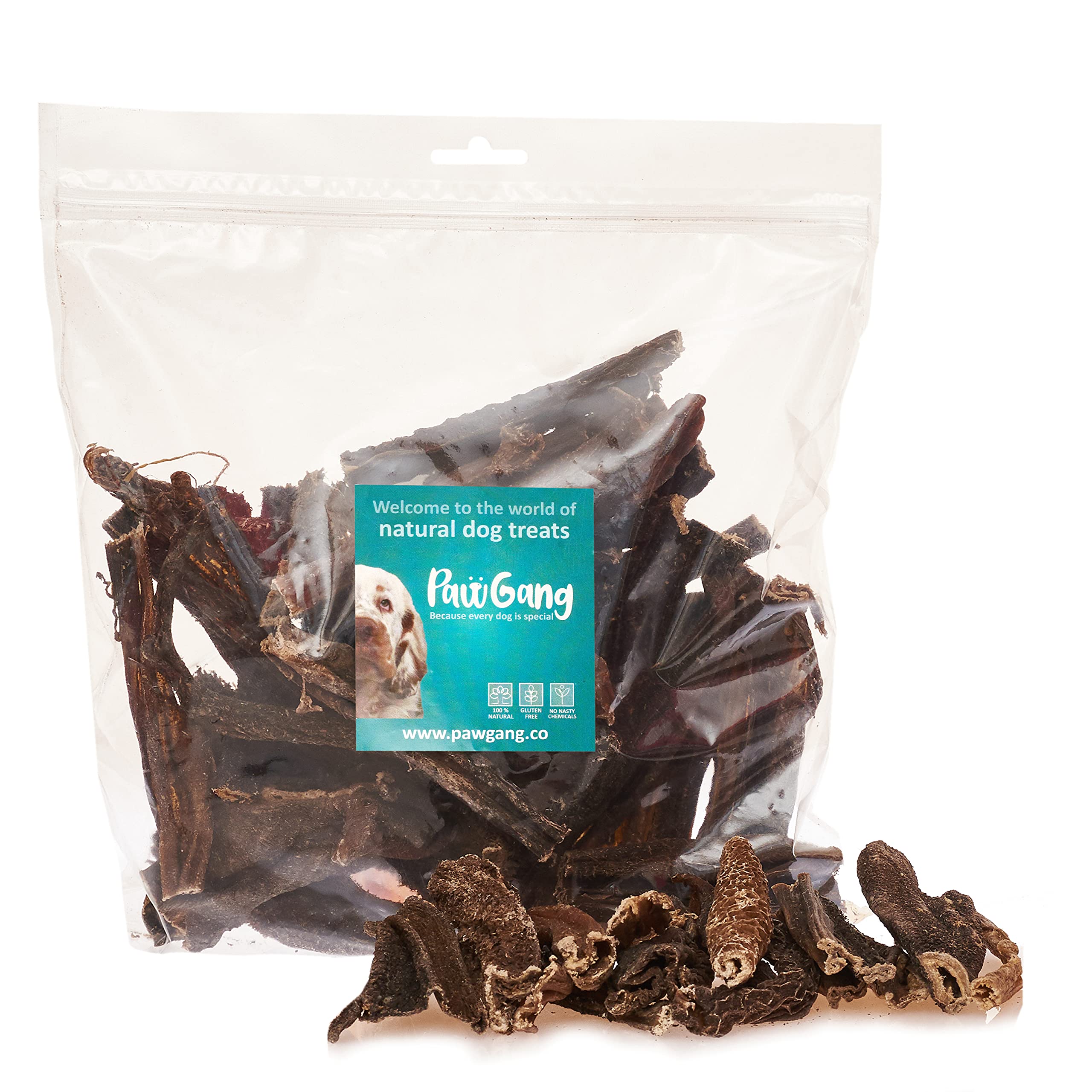 PawGang - Beef Tripe Rumen Gullet 500g - 100% Natural Treats for Dogs Puppies Young Adult Old Small Large Dog - Air Dried Chews Snacks - Healthy Hypoallergenic - Low Fat Grain Free BARF Raw — image 1