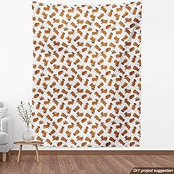 Ambesonne Paw Print Fabric by The Yard, Repetitive