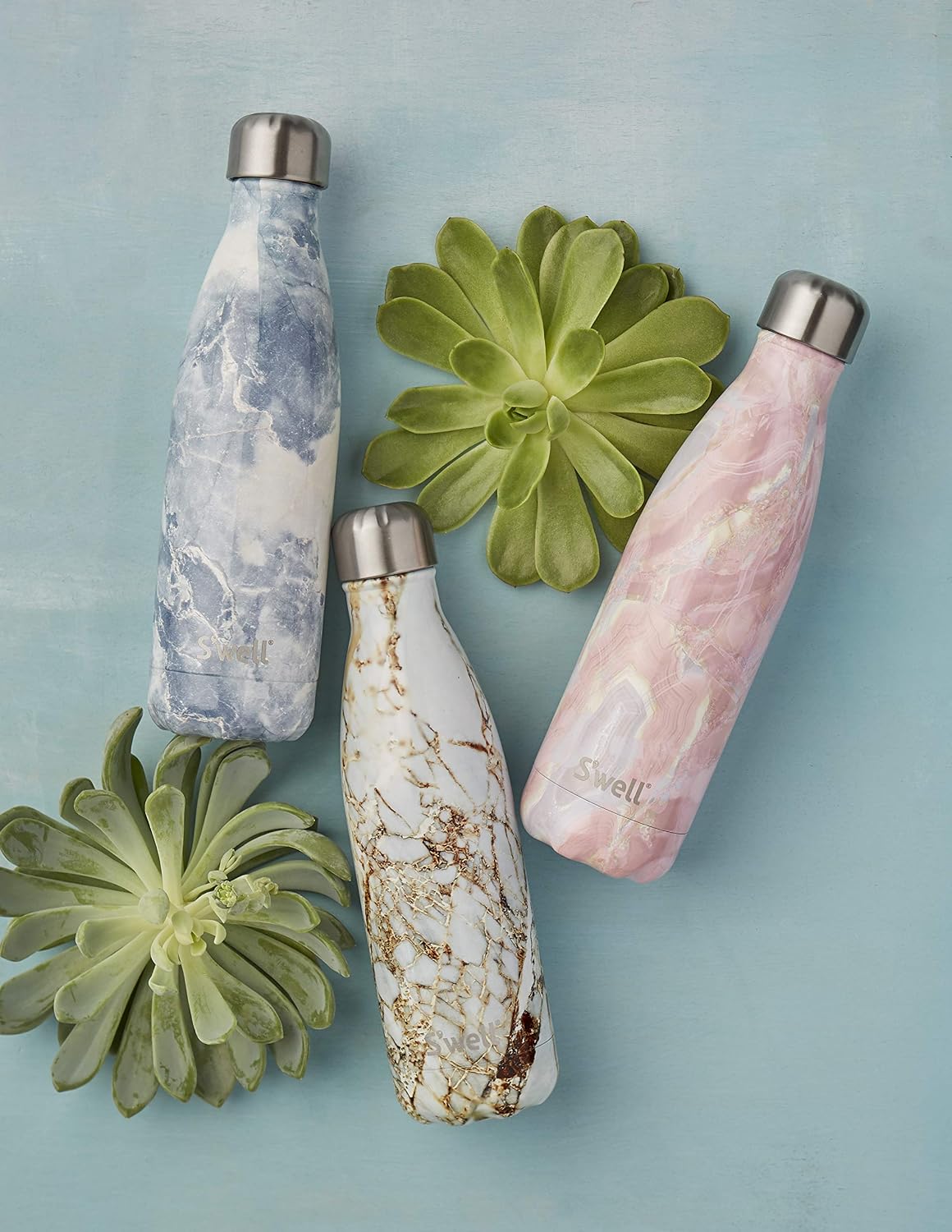 S'well 10017-B18-14265 Stainless Steel Water Bottle, 17oz, Geode Rose