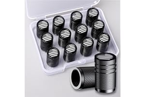 Muzioiernsu American Flag Tire Valve Stem Caps, Aluminum USA Caps Black, Universal Dust Proof Covers for Cars Trucks Bikes Motorcycles Bicycles Corrosion Resistant Black and White National Flag 12PCS