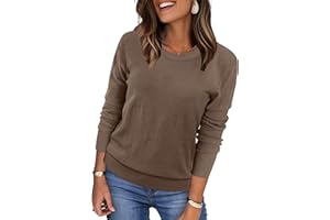 WIHOLL Women 2025 Fashion Pullover Sweater Crew Neck Long Sleeve Shirts Blouse Knit Casual Cozy Clouds Top