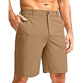 G Gradual Men's Casual Shorts 9" Lightweight Golf Shorts for Men Stretch with 3 Pockets Quick Dry Breathable Work Shorts(Dark Khaki,XL)