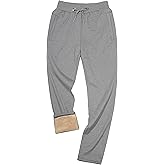 Yeokou Mens Winter Warm Sherpa Lined Active Thermal Jogger Fleece Sweatpants Pant