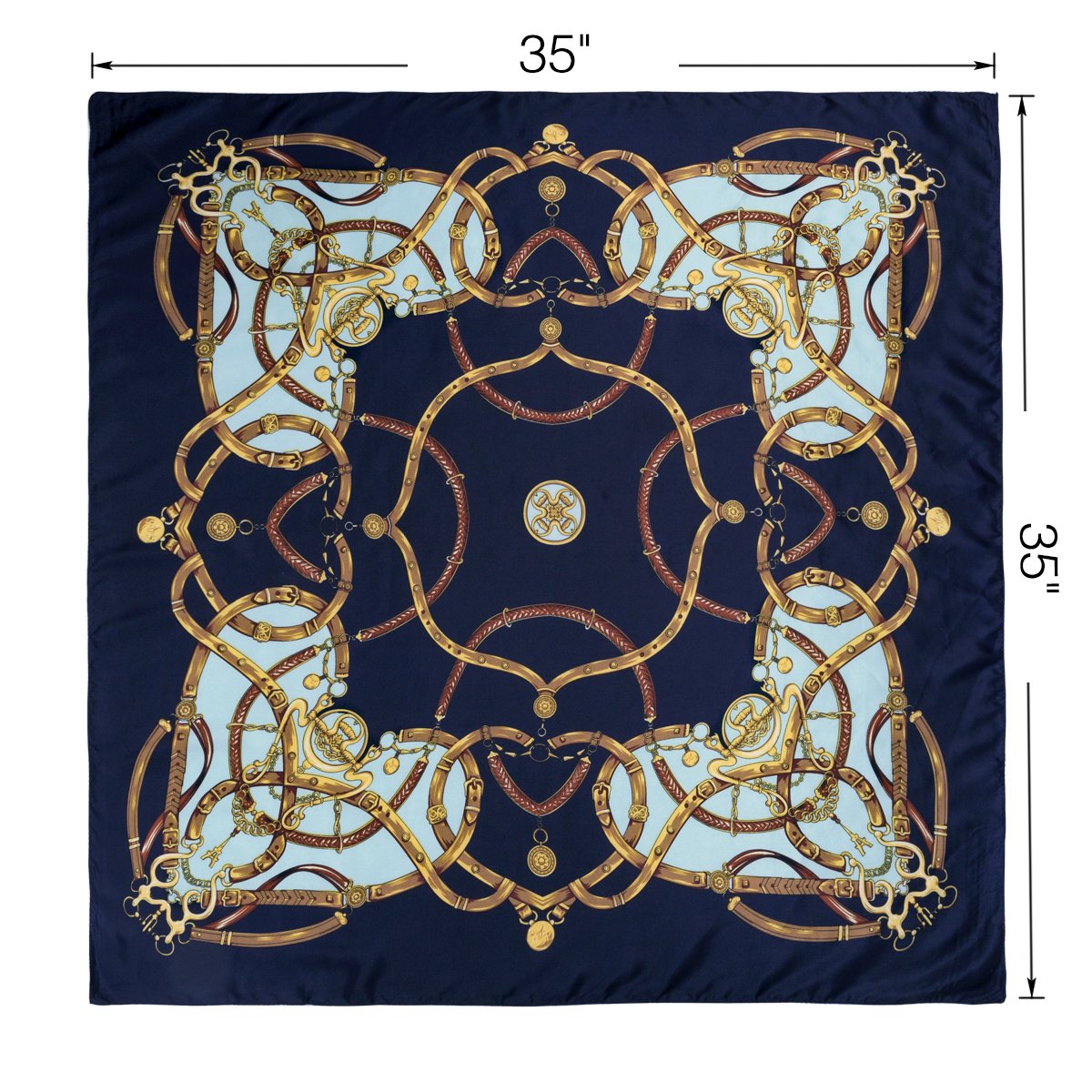 Flowomen Women\'s Silk Scarf colorful Square Large Neckerchief Daily Luxury Fashion Wrap (Black2)