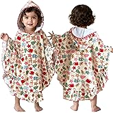 VOOVA & MOVAS Infant Hooded Towel Poncho with Ruffle Trim (0-2Years) | Soft 100% Cotton | Absorbent Thick Towel for Bath, Swim, Beach | Cozy, Gingersnap