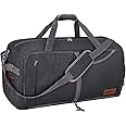 Canway 65L Travel Duffel Bag, Foldable Weekender Bag with Shoes Compartment for Men Women Water-proof & Tear Resistant (Panther Black, 65L)