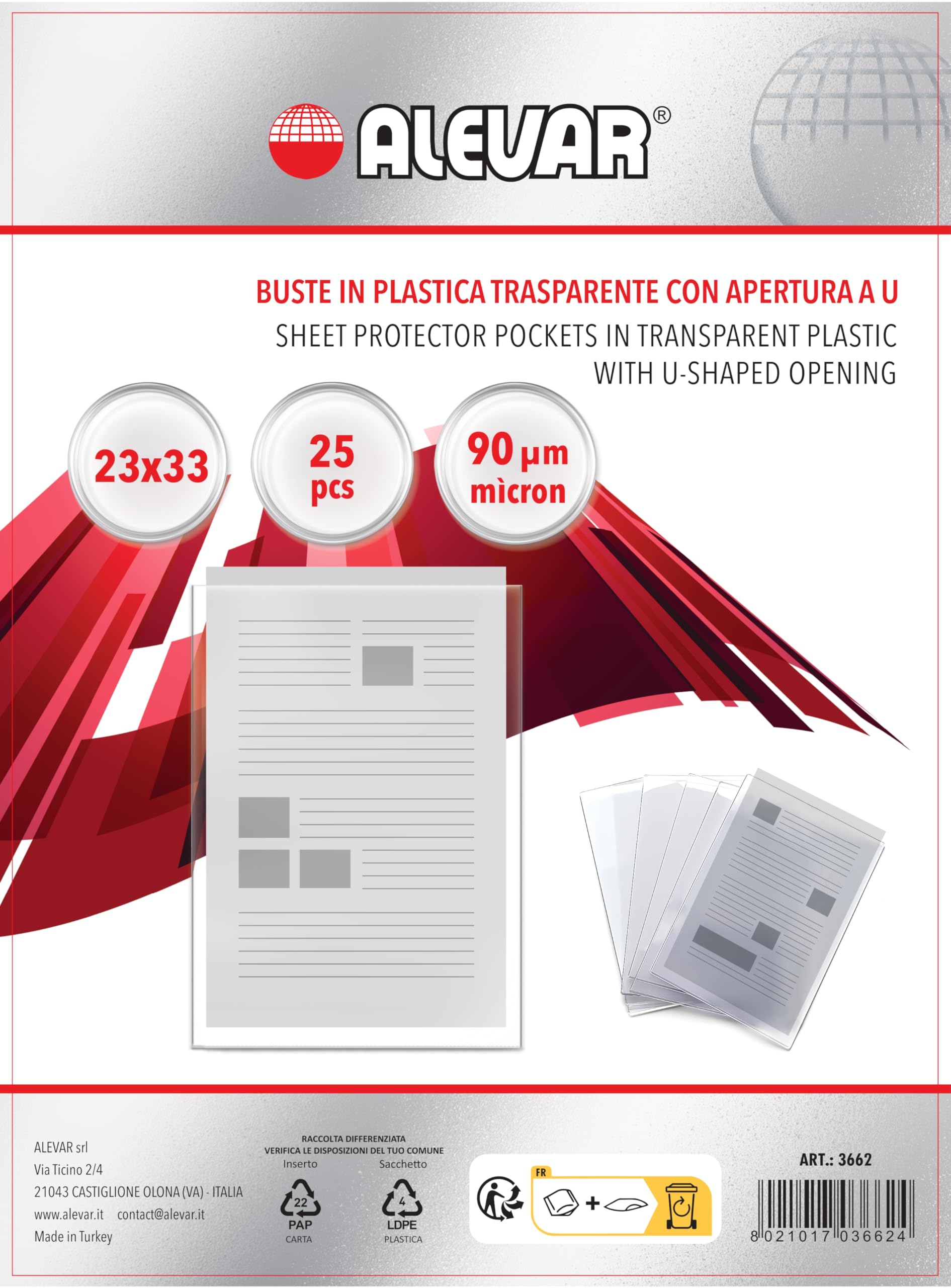 Alevar 3662 Transparent U-Shaped Envelopes
