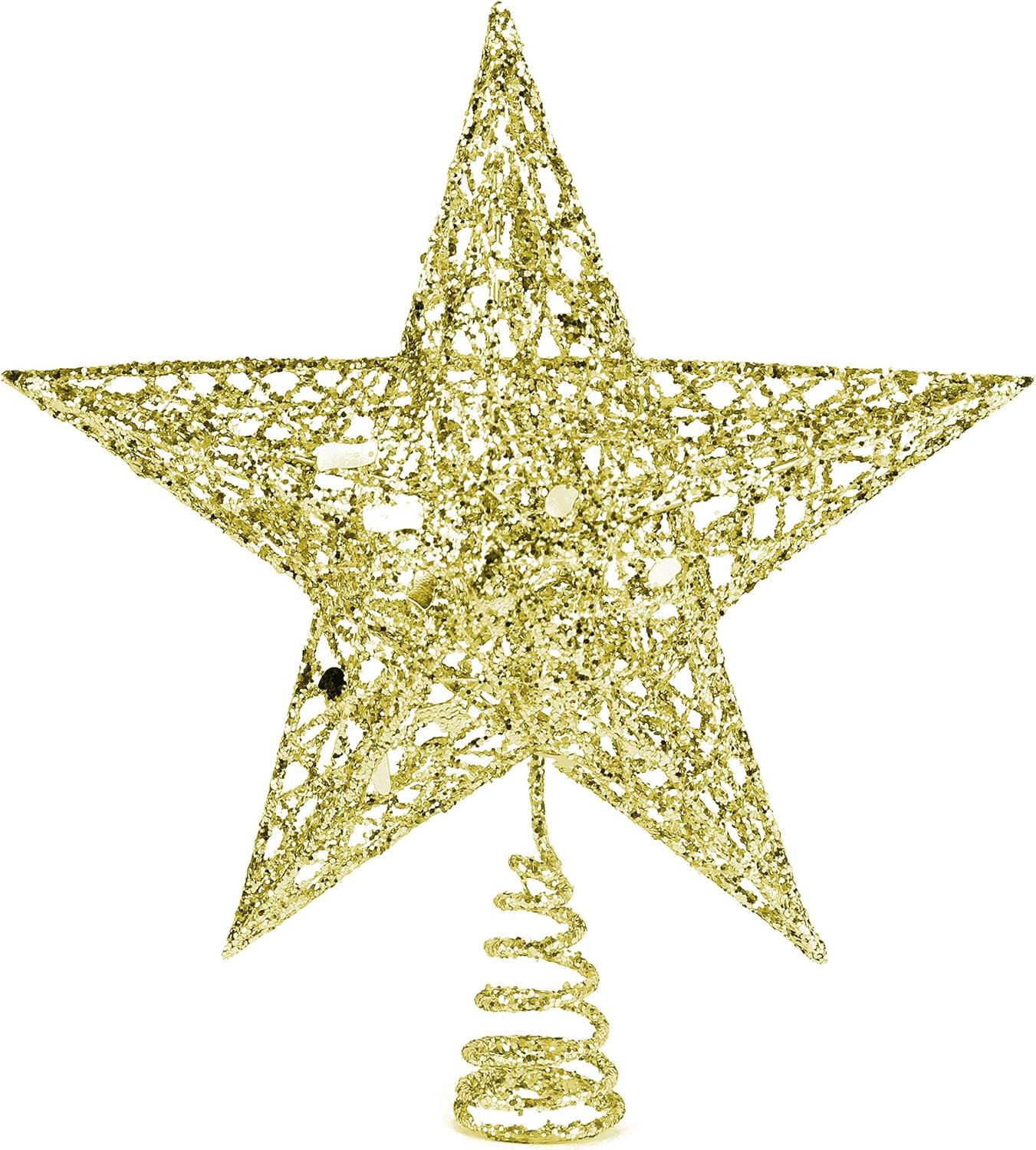 Ornativity Gold Star Tree Topper Christmas Glitter Star Ornament