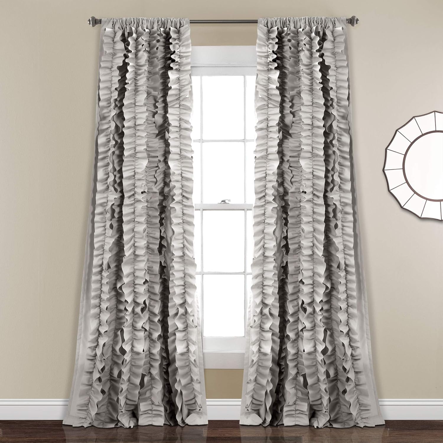 Buy Lush Decor Decor Belle Single Window Curtain Panel Gray