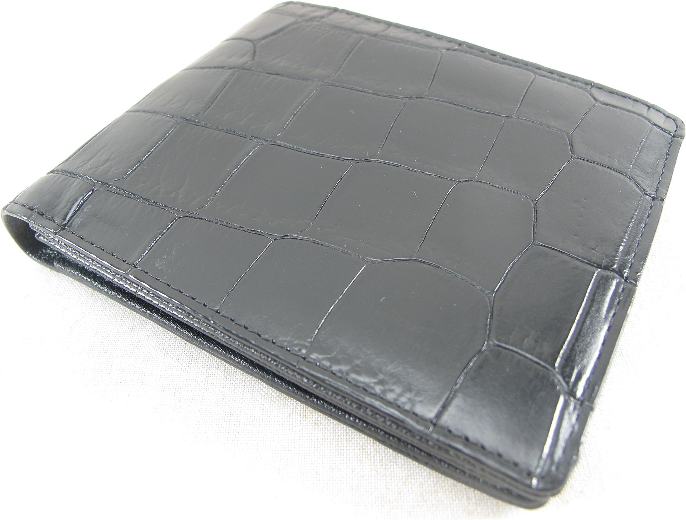 PELGIO Genuine Crocodile Alligator Belly Skin Leather Soft & Slim Bifold Wallet Luxury