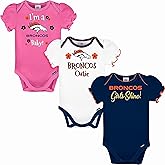 Gerber NFL baby-girls Nfl Team 3 Pack Short Sleeve Onesie Bodysuit