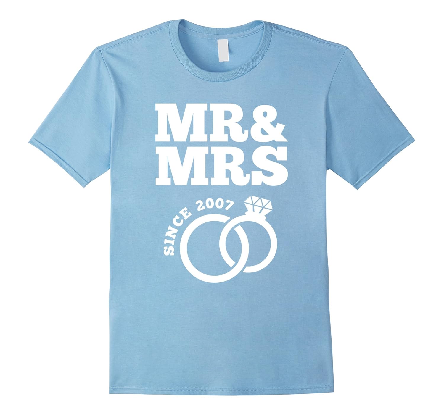 10th Wedding Anniversary Gift T-Shirt Mr Mrs Since 2007-RT ...