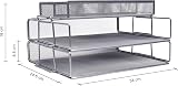EXERZ Paper Sorters 2pcs with Accessory Tray Desk Organiser Mesh Metal 2 Layer view 2