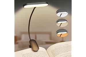 TOKXTIK Book Light for Reading at Night, Rechargeable Book Reading Light Clip on, 3 Color Modes & Stepless Dimming, 14 LEDs & 80 Hrs Lightweight Reading Lamp for Book Lovers