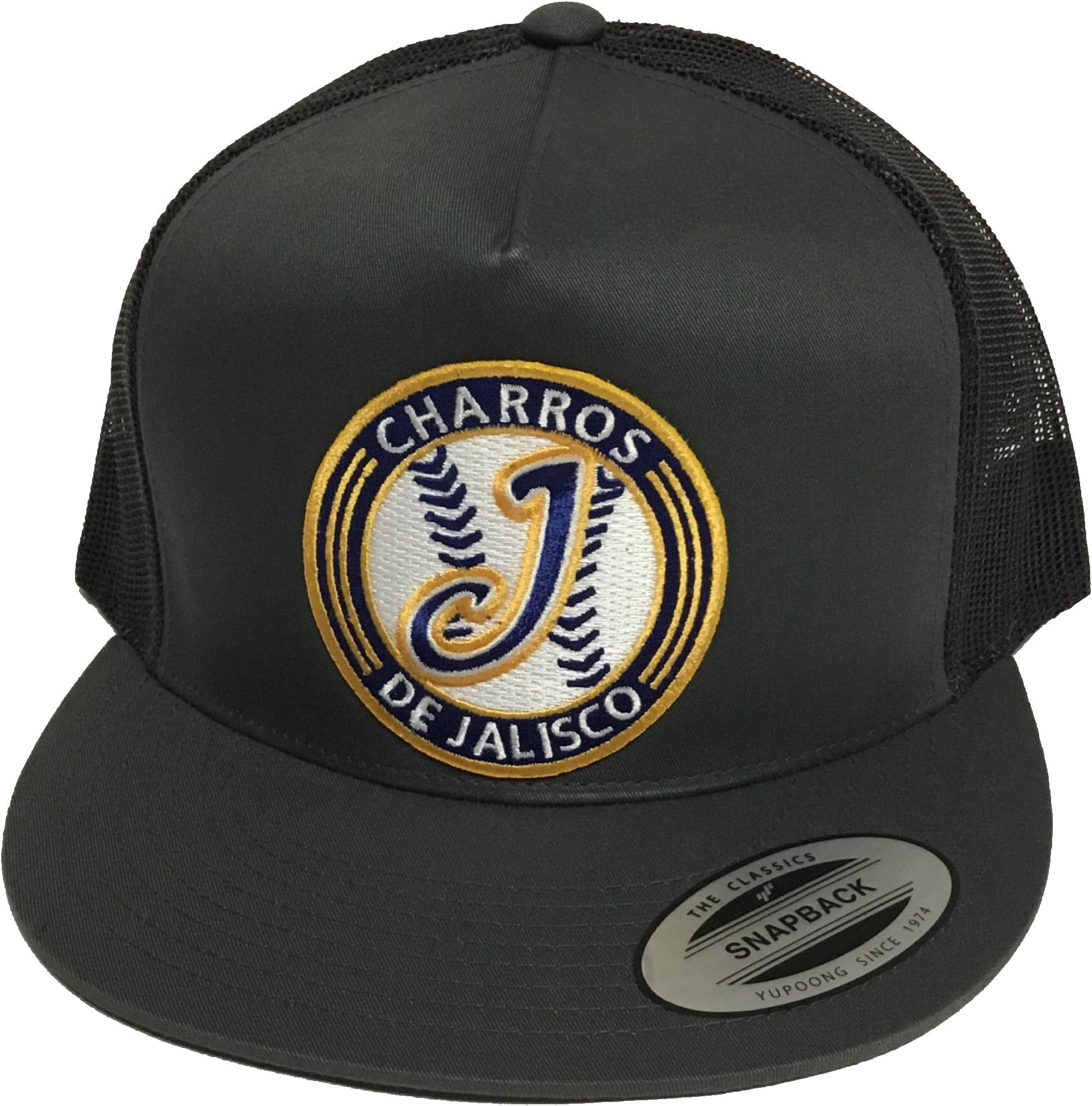 CapsnmoreCharros De Jalisco Hat Dark Grey Mesh Snapback