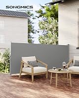 SONGMICS Side Shade 160 x 350 cm Extendable Privacy Screen Anthracite Grey view 3