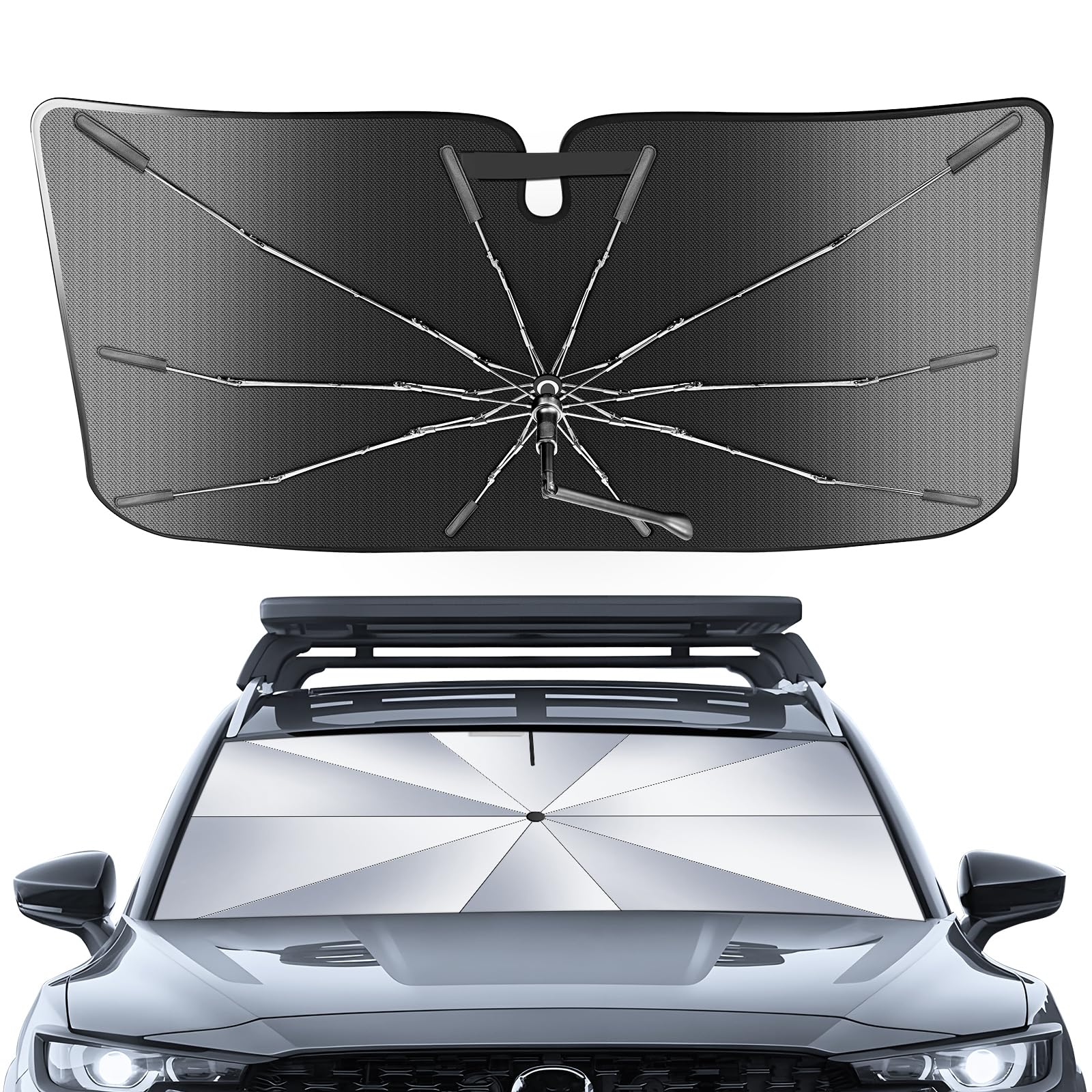 Photo 1 of [Upgrade] Portable Mazda CX-50 CX50 2023-2025 2026 Windshield Sunshade Umbrella[Military-Grade Sturdy] with Carry Bag, 2 in1 Ice Crystal Durable Compact Car Shade Umbrella UPF50+ Outdoor Camping