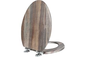 Angol Shiold Elongated Toilet Seat Molded Wood Toilet Seat with Quietly Close and Quick Release Hinges, Easy to Install also Easy to Clean (Elongated, Board)