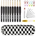 Aeelike 31pcs Crochet Hook Set, Black Gold Crochet Hooks Ergonomic with Grips for Arthritic Hands, Crochet Needles Set with Knitting & Crochet Supplies, Ideal Crochet Gift for Crochet Beginner Lover