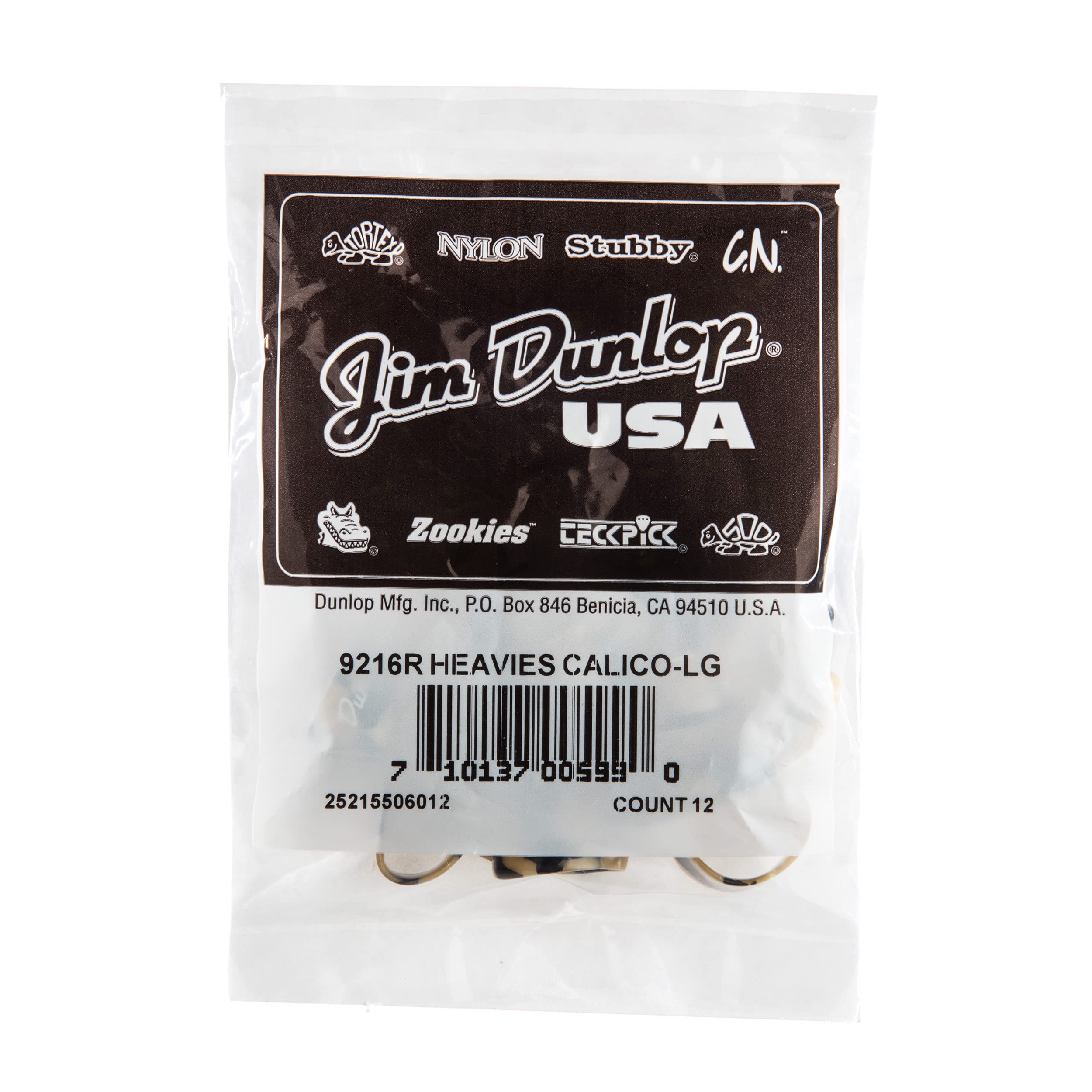 Dunlop 9216 Calico Pack of 12 Thumb Picks Size: L