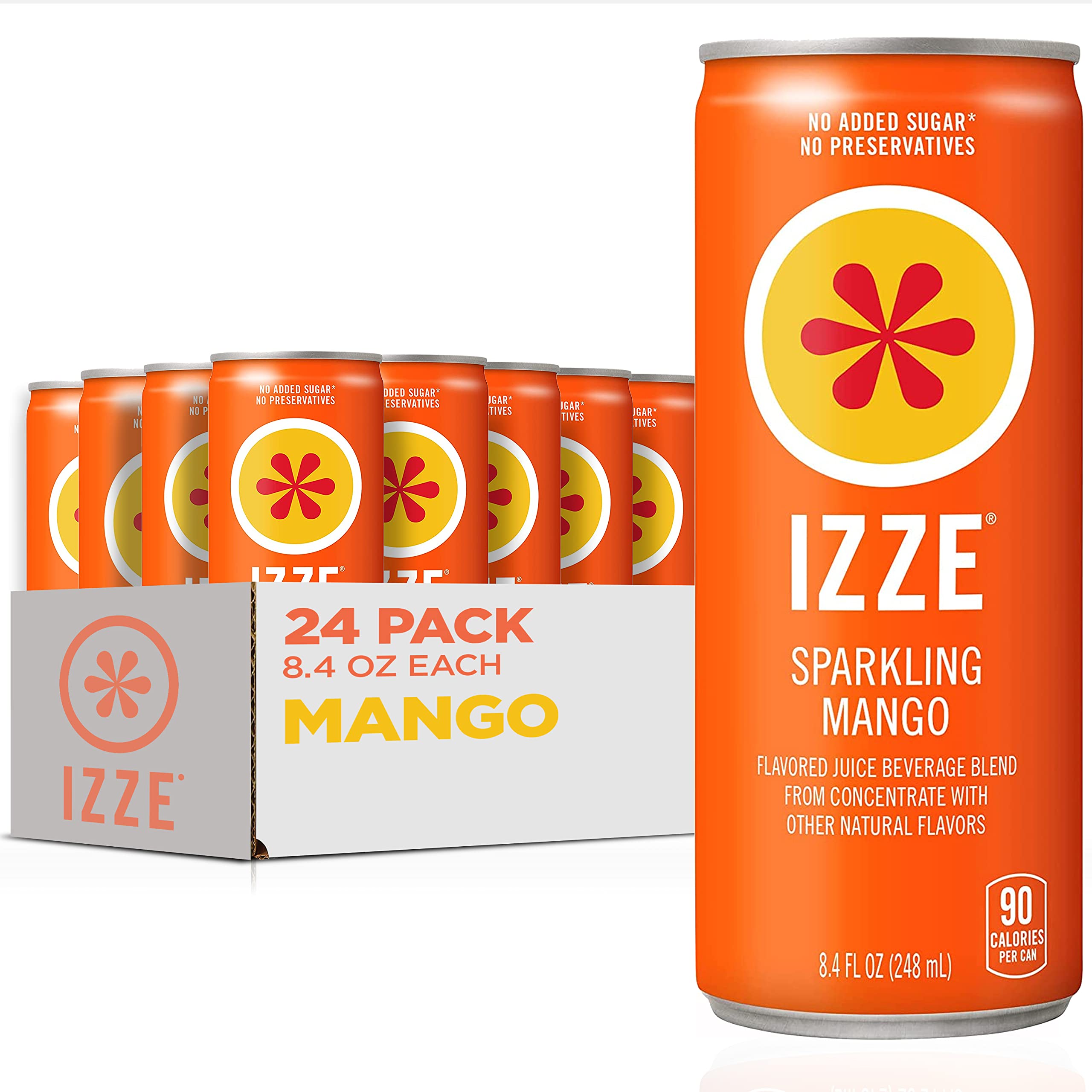IZZE Sparkling Juice, Mango, No Added Sugars, No Preservatives, NonGMO