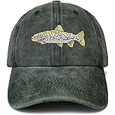Shenbors Embroidered Rainbow Trout Fish Hats