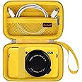 Canboc Camera Case for Canon PowerShot G7 X Mark II/ G7X Mark III Digital 4K Vlogging Camera, Point and Shoot 4K Video Camera Bag, Zipper Mesh Pocket fits USB Cable, Batteries, Yellow