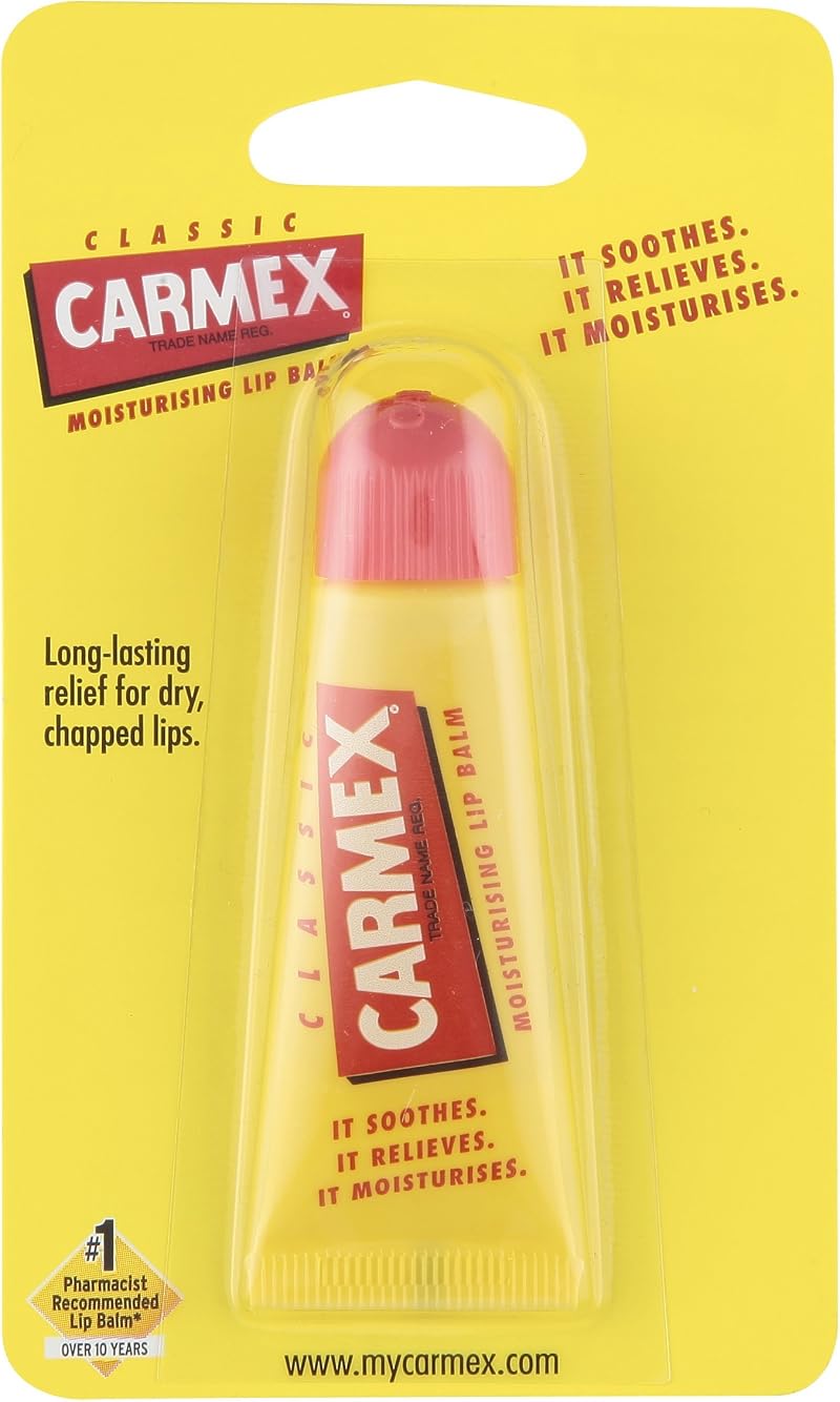 Carmex Original Lip Balm Tube 10g Pack of 12 Dry Chapped Lips Relief