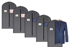 Univivi Suit Bags for Men 40 Inch Hanging Garment Bags Breathable Non-Woven Fabric Suit Cover with Clear Window and ID Card H