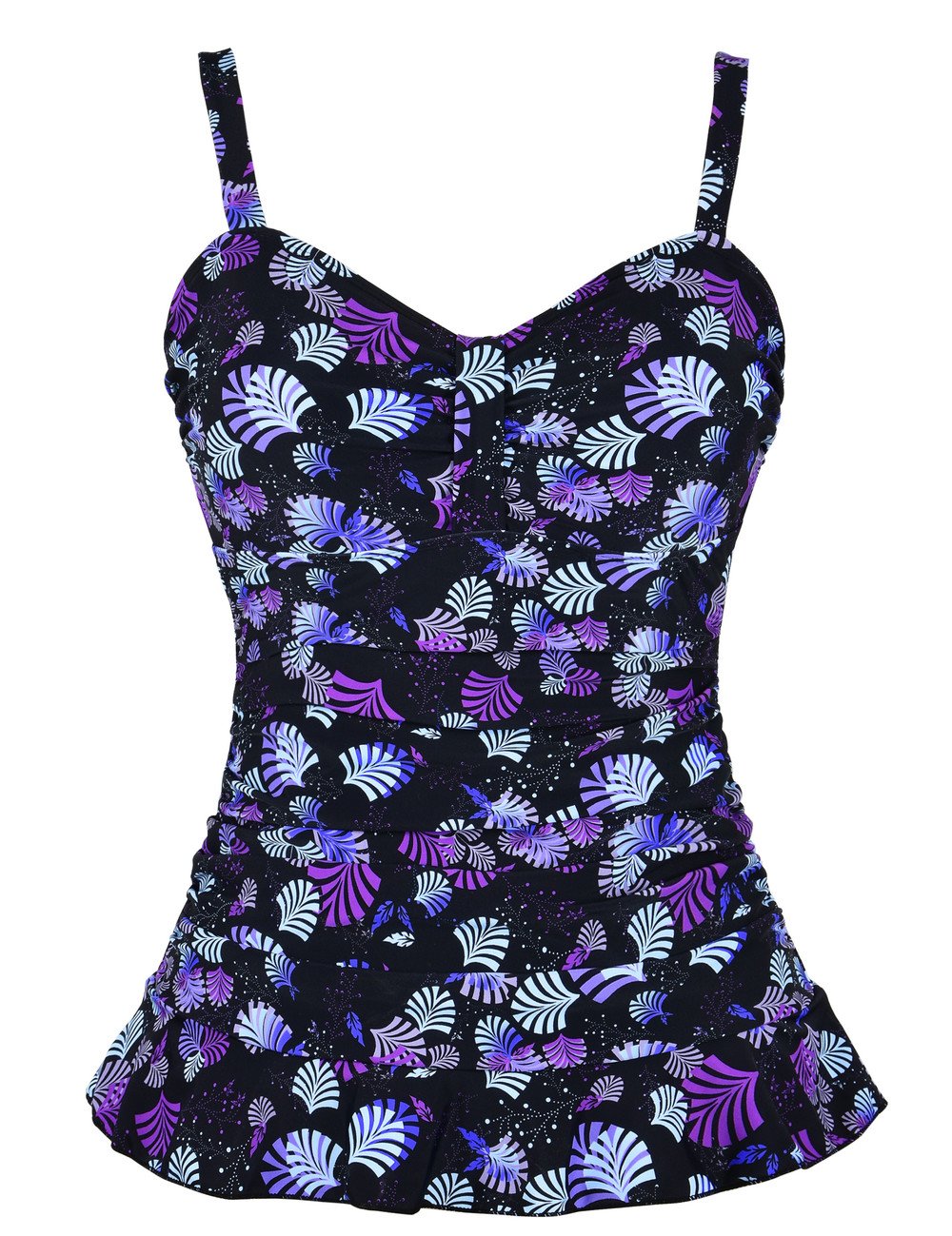 Hilor Women's Plus Size Tankini Top Slimming Ruched