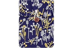 CAYEELU Embroidery Water Plants Sleeve Pouch for 6 Inch eBook/E-Reader (Navy Blue)