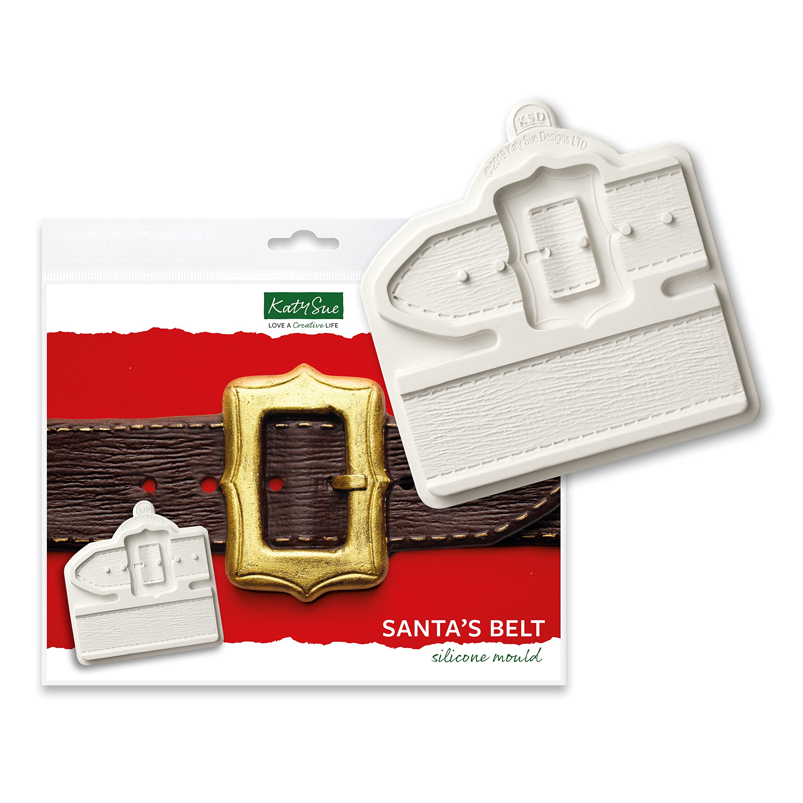 Katy Sue Santa Belt Silicone Mould for Christmas Cake Decorating & Craft - Makes Belt & Buckle Embellishments