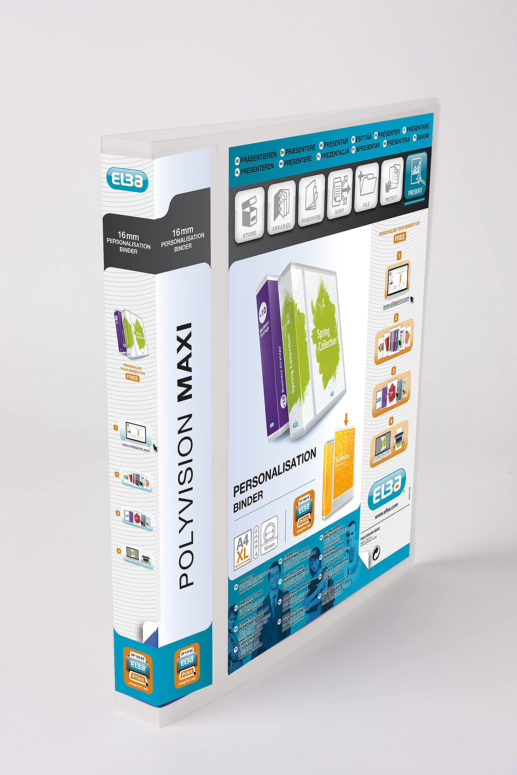 Elba A4 4-Ring 16mm Polyvision Maxi Presentation Binder - Clear