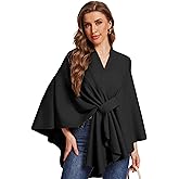 FUNMANDO Women's Elegant Shawl Wraps Soft Open Front Poncho Sweater for Spring Fall Winter