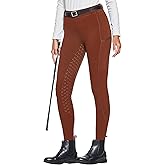 FitsT4 Sports Women's Winter Horse Riding Pants with Zipper Pockets Full Seat Riding Tights Fleece Lined Equestrian Breeches
