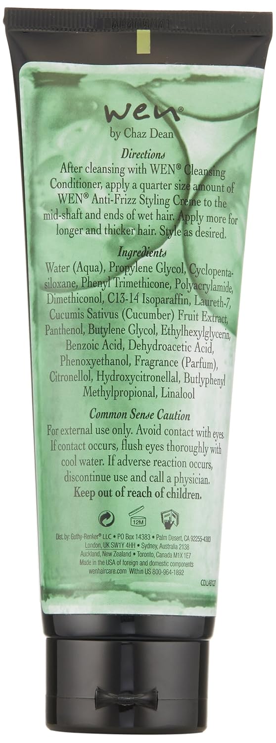 Amazon Com Wen By Chaz Dean Anti Frizz Styling Creme Cucumber 4