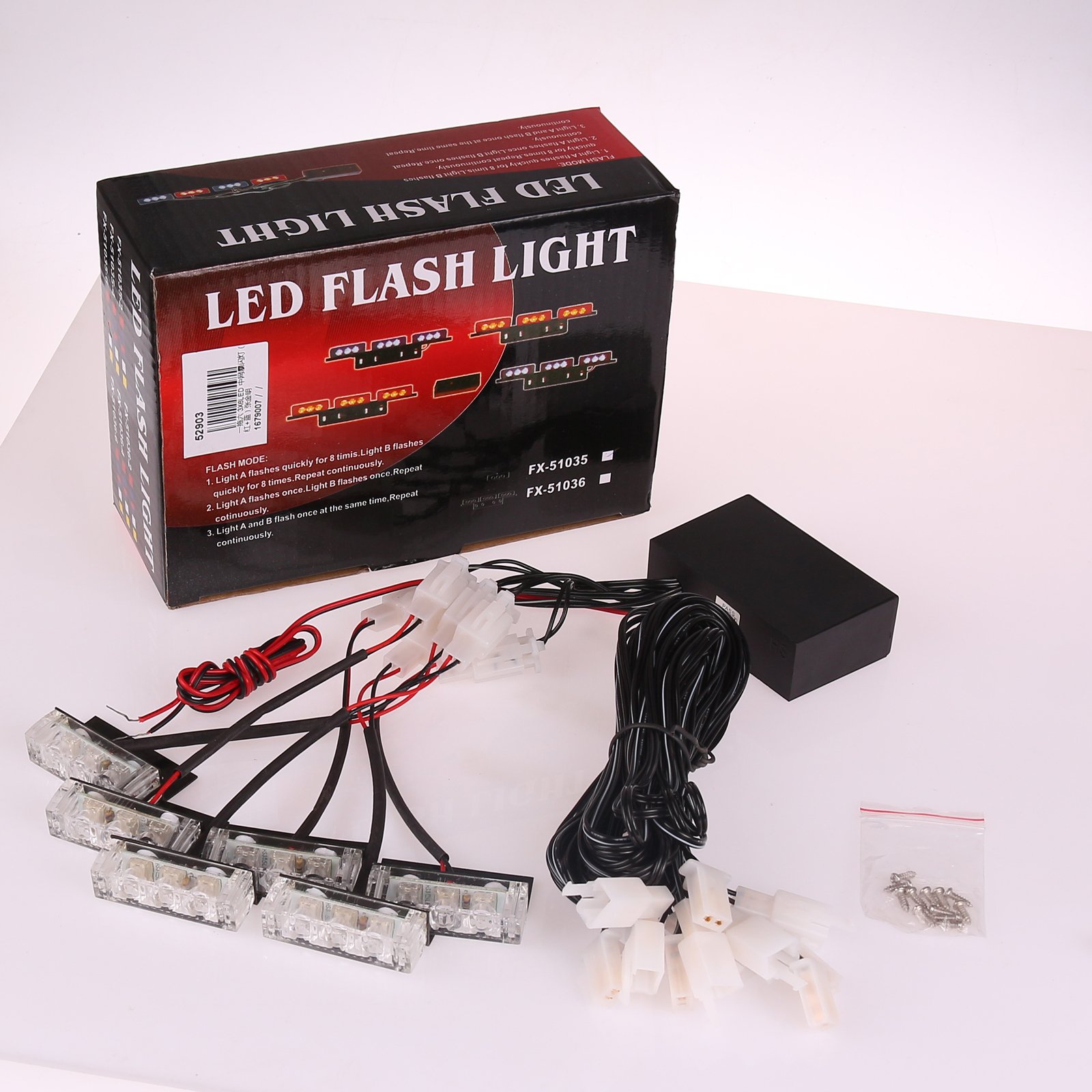 Strobe speed light car emergency warning strobe light 6 bars 3LED blue