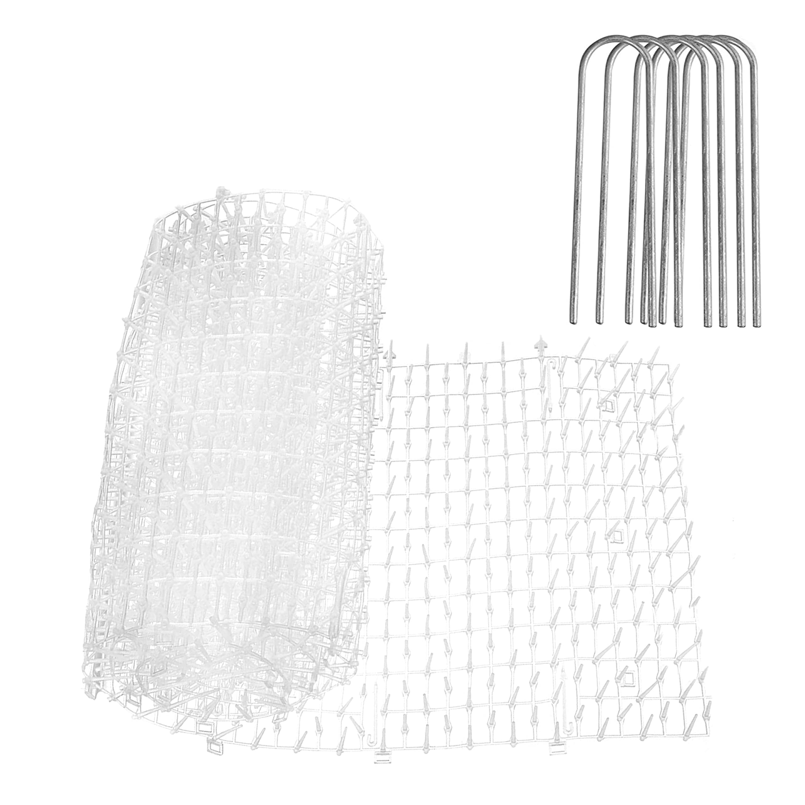 Homarden Transparent Training Mat for Cats - Flexible Cat Deterrent for Outdoor and Indoor - Scatmats with Spikes and 12 Garden Staples - Pet Animal Spikes for Yard and Garden - 198 cm x 28 cm