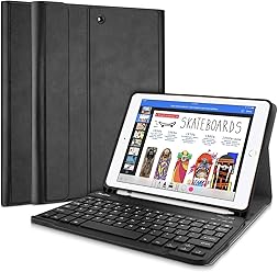ProCase Keyboard Case for iPad 9.7 2018 /2017, Slim Shell Lightweight Smart Cover with Magnetically Detachable Wireless Keyboard for Apple iPad 9.7 Inch –Black